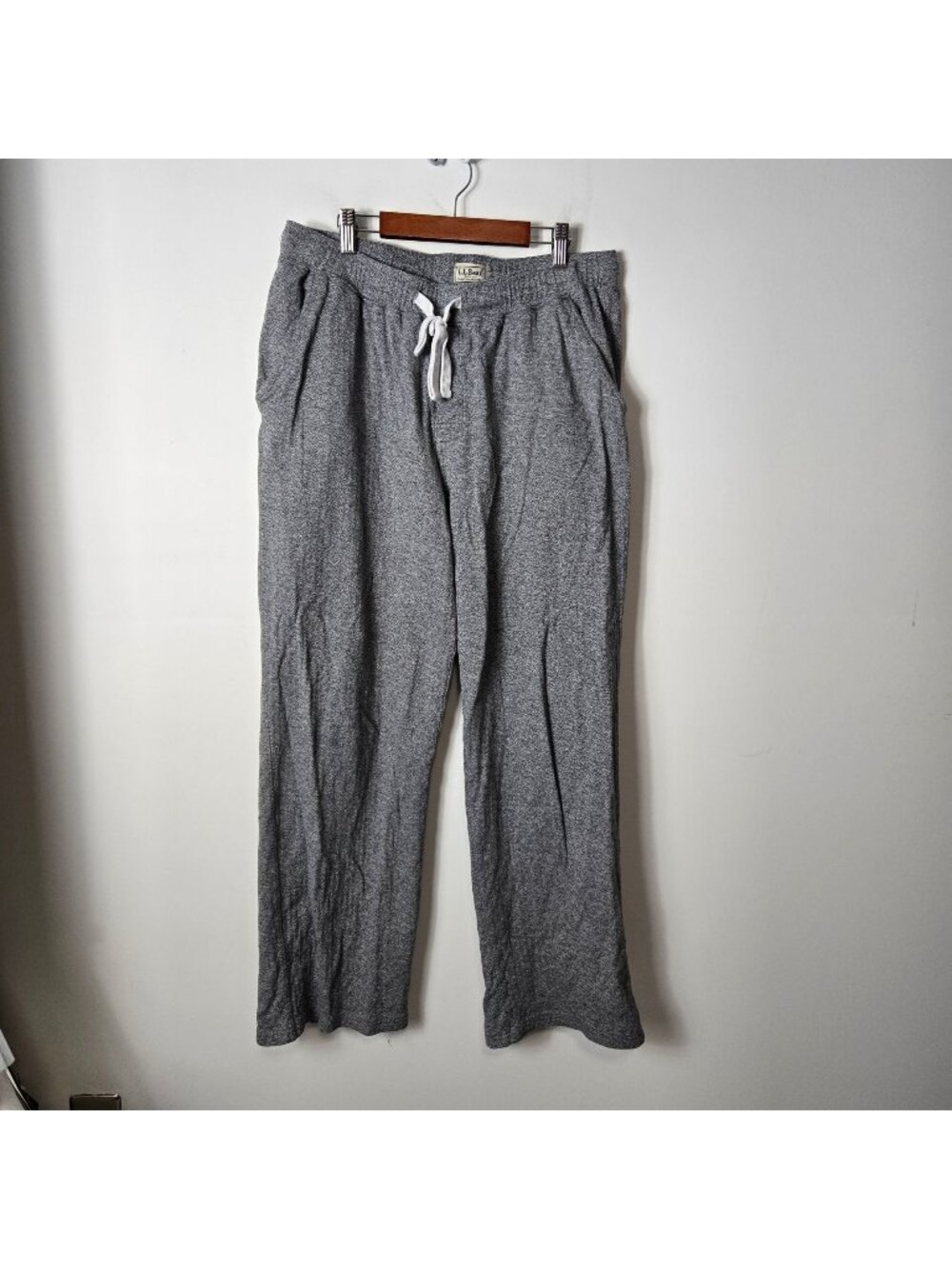 L.L. Bean Men's Size L Gray Lounge Pants Cotton Blend Straight Leg